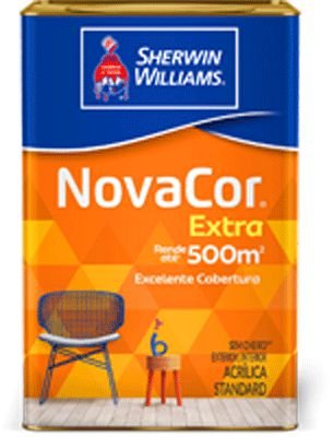Tinta Acrílica Semi Brilho Branco Novacor Extra Mais Rendimento 3,6L - Sherwin Williams