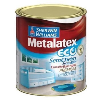 Tinta Metalatex Esmalte Eco Acetinado Branco 0,900L - Sherwin Williams