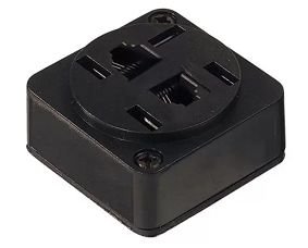 Tomada Telefone Padrão + 2 Jack Fem Preta