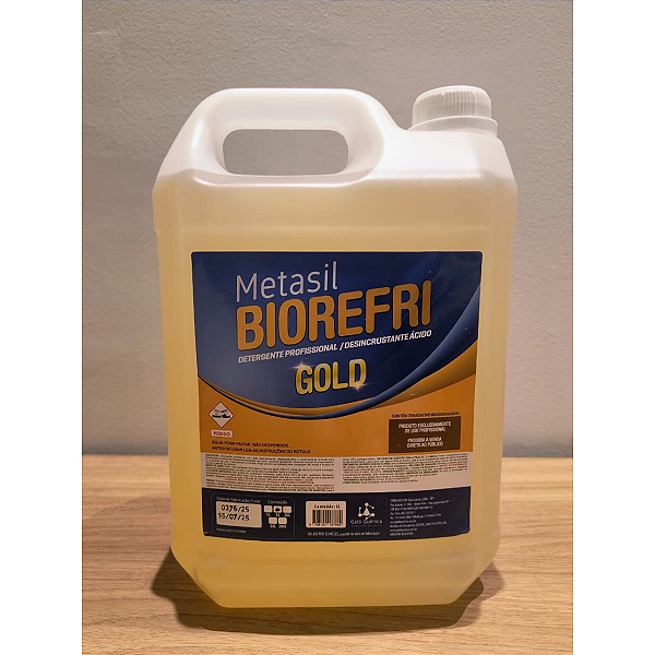 Detergente Desincrustante Ácido Biorefri Gold - 5 Litros