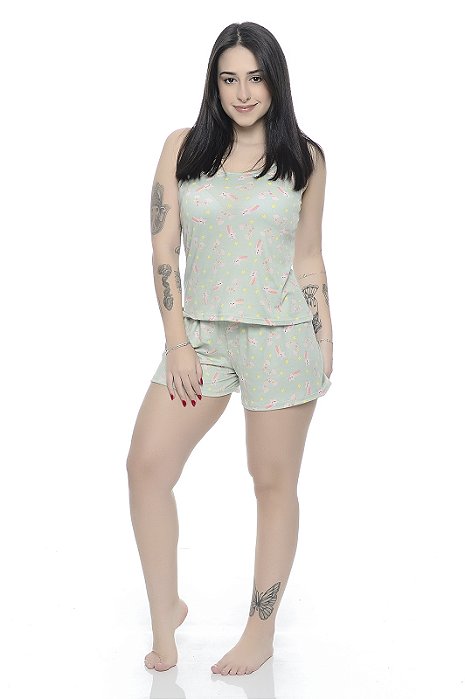 Shortdoll estrela alcinha feminino verão ref 001