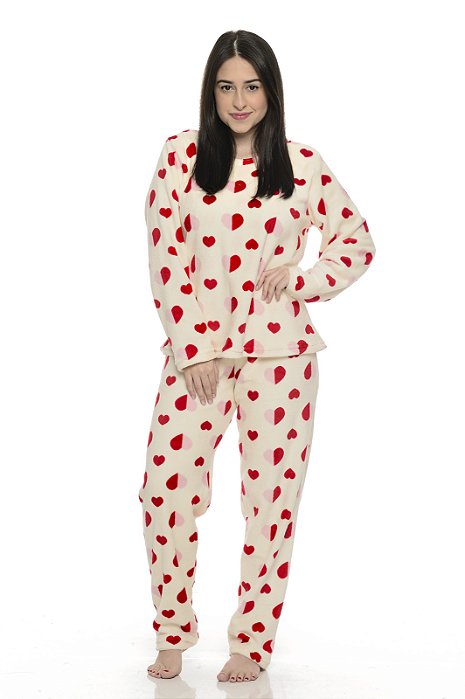 Pijama Ultra Soft Coracao Branco