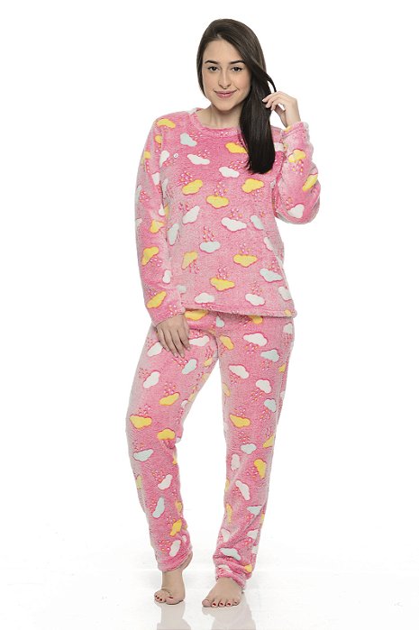 Pijama Ultra Soft Nuvem Rosa