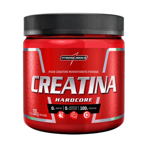 Creatina Hardcore 100% pura (pote) - 300 g | Integralmédica