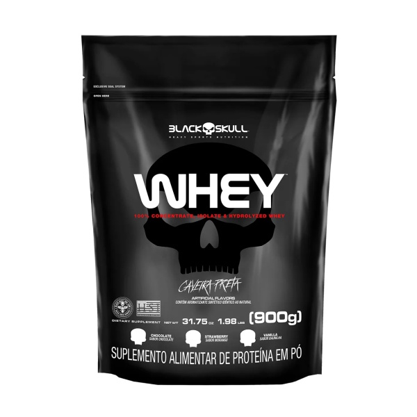 WHEY Protein BLACK - 900g (Refil) WPI, WPC, WPH | Blackskull