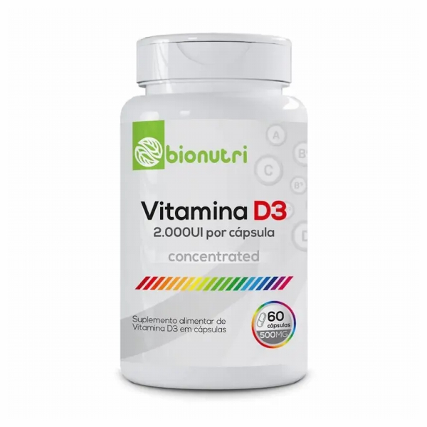 Vitamina D3 (2000ui) - 60 cápsulas  | Bionutri