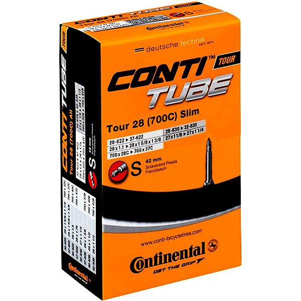 Câmara Continental Tour 28 Slim 700x28/37C F/V bico fino 42 mm