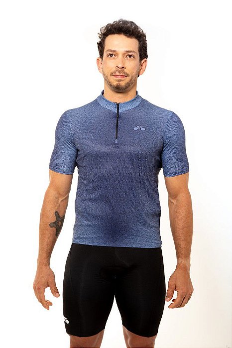 Camisa de Ciclismo Mynd Unissex First jeans azul