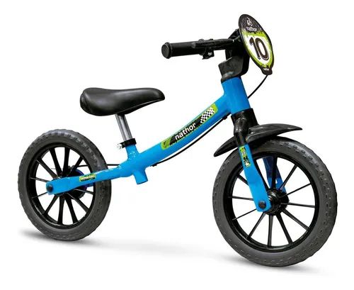 Bicicleta de Equilíbrio Nathor 12" azul e preto