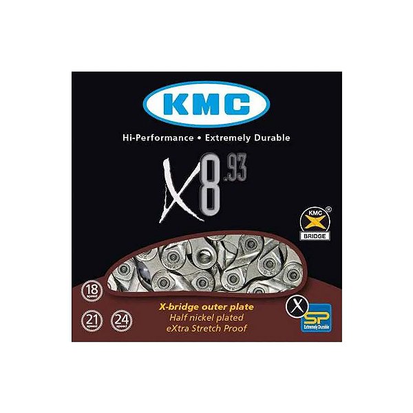 Corrente KMC X8.93 prata com powelink - 116L