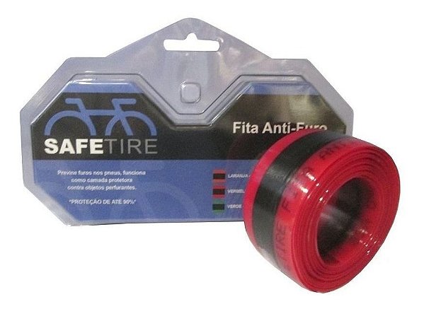 Par de Fitas Anti-Furo SafeTire 31mm aro 26" vermelha