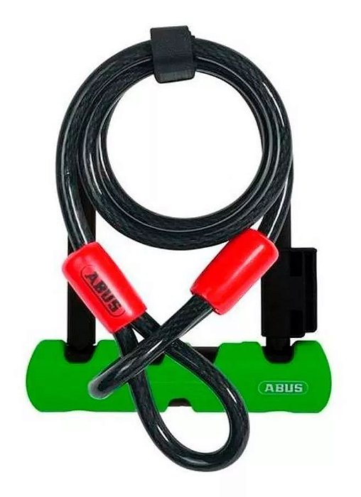 Cadeado U-lock Abus Ultra Mini 410/150HB140 SH34 Cobra 10/120 com cabo e chave preto e verde