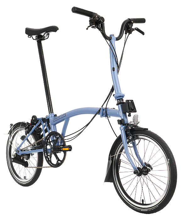 Bicicleta Brompton C Line Explore Black Mid - Cloud Blue - Ciclo Urbano  Bicicletas