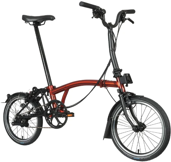 Bicicleta Brompton C Line Explore Black Mid - Flame Lacquer