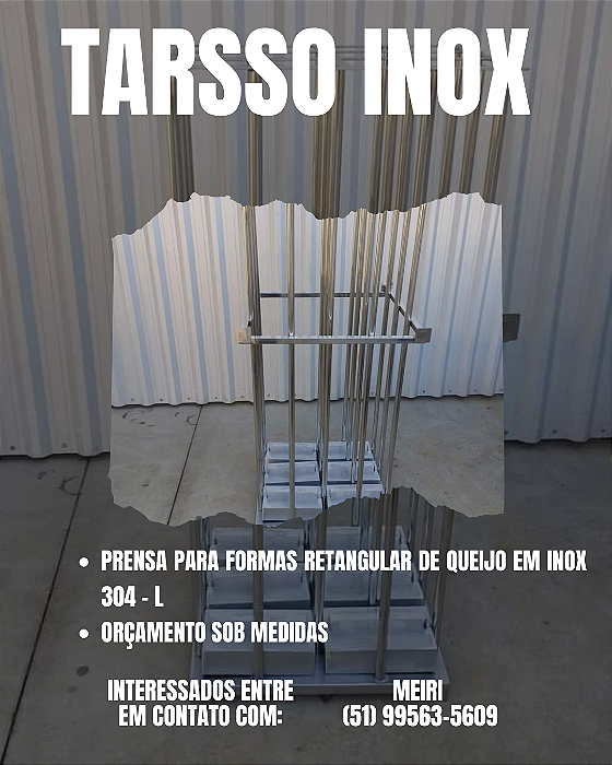PRENSA PARA QUEIJO EM INOX 304 - L