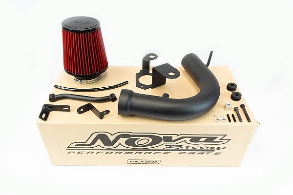 KIT INTAKE POLO GTS 1.4 ALUMINIO COM FILTRO RS VERMELHO