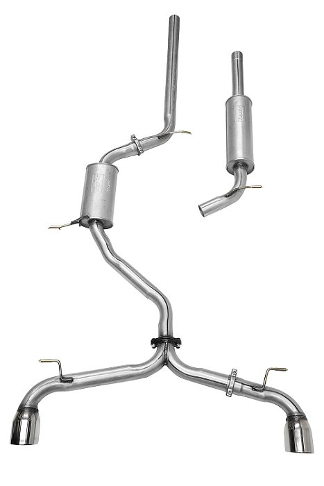 CATBACK GOLF GTI MK7.5 2.0 AÇO CARBONO 2 1/2" NIVEL BAIXO/MEDIO PONTEIRA 4"