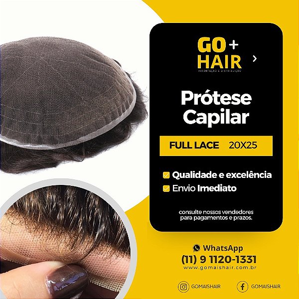 Prótese Capilar modelo Full Lace #2 ( castanho médio escuro )