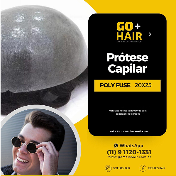 Prótese Capilar modelo Poly Fuse #1 ( preto )