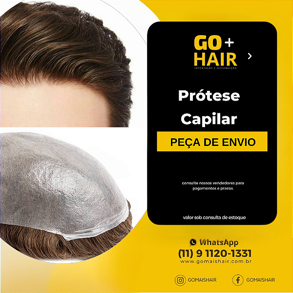 Prótese Capilar pronta para uso (20x25cm)