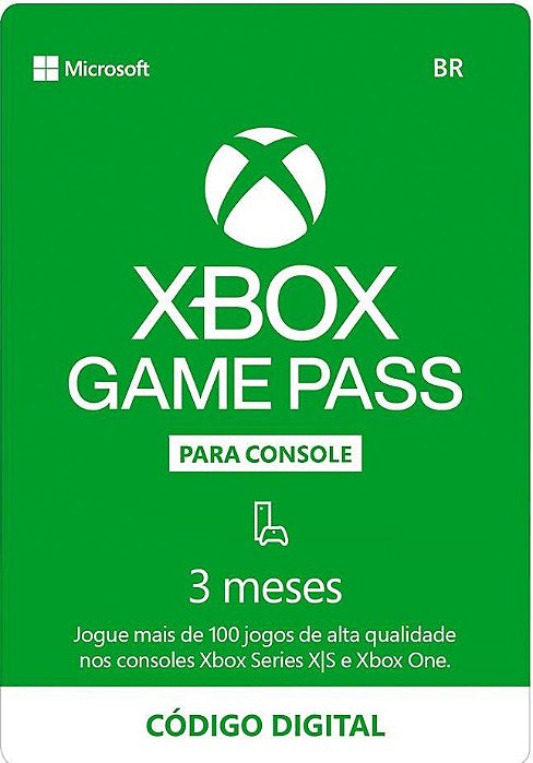 Gift Card Xbox Game Pass 3 Meses - Código Digital