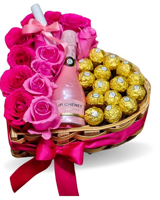 Coração de rosas e Chocolates