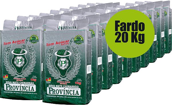 Erva-Mate Nativa Província sem Adição de Açúcar Pacote a Vácuo  - Fardo Fechado de 20 Kg, apenas R$ 13,00 o kg.