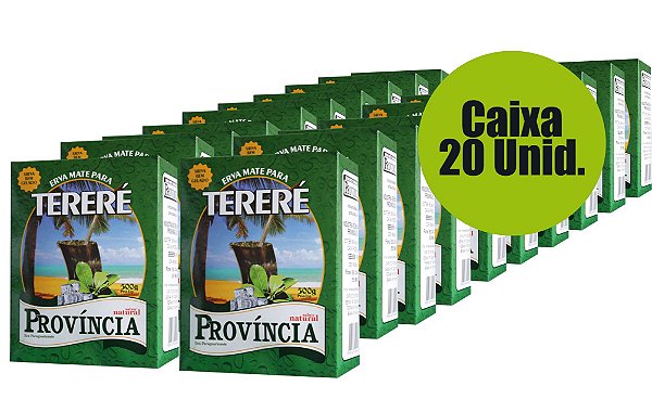 Tereré Província Sabor Natural, Caixa com 20 unidades de 500g cada, apenas R$ 7,00 a unidade de 500g.