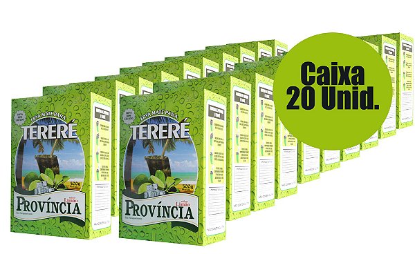 Tereré Província Sabor Limão, Caixa com 20 unidades de 500g cada, apenas R$ 7,00 a unidade de 500g.