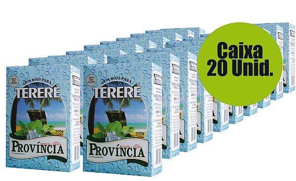 Tereré Província Sabor hortelã e menta, Caixa com 20 unidades de 500g cada, apenas R$ 7,00 a unidade de 500g.