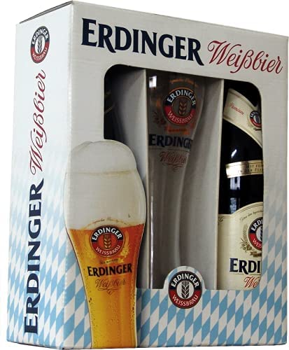 Cerveja Erdinger Garrafa - 1 Erdinger Weissbier 500ml + 1 Erdinger Dunkel 500ml + 1 Copo Erdinger 500ml