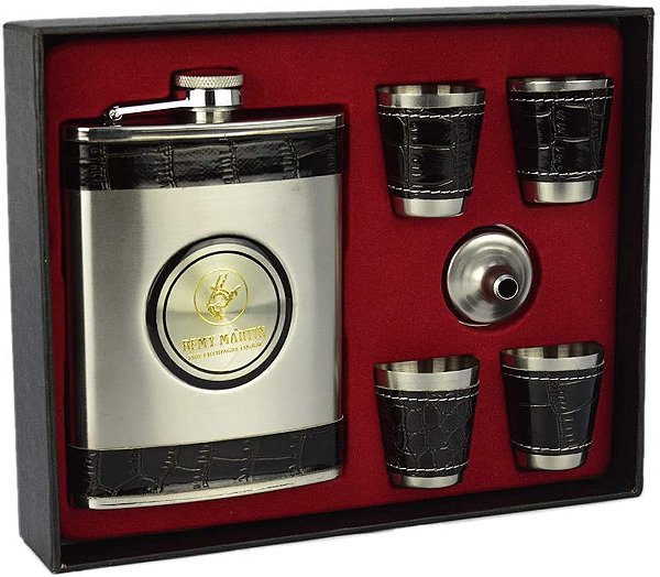 Cantil De Bolso Porta Bebida Whisky Copos Prata