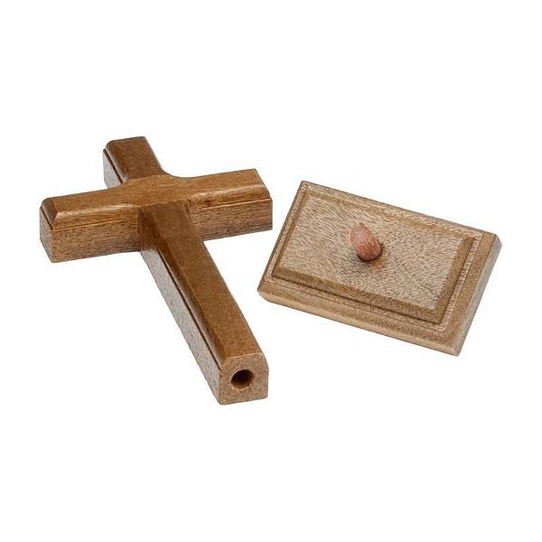 CRUCIFIXO MAD MESA 12CM - SOMENTE A CRUZ E O PEDESTAL - Toque o Céu