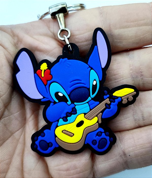 Chaveiro Emborrachado Stitch Violão