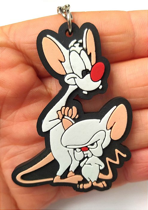 Chaveiro Emborrachado Pinky e Cérebro