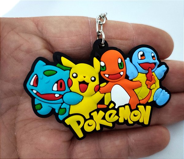 Chaveiro Emborrachado Pokemon Iniciais