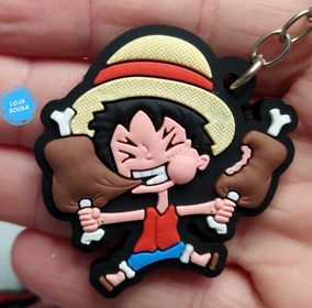 Chaveiro Emborrachado One Piece Luffy Comendo