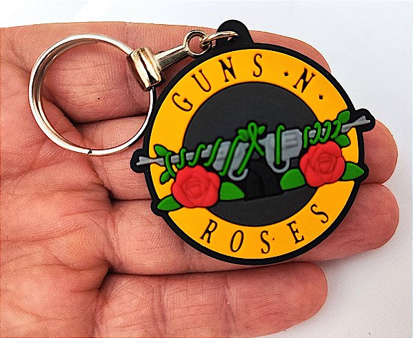 Chaveiro Emborrachado Guns no Roses