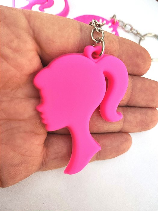 Chaveiro Emborrachado Cabeça Barbie