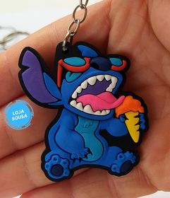 Chaveiro Emborrachado Stitch Casquinha