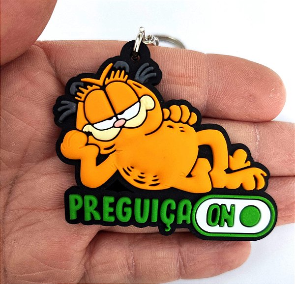 Chaveiro Emborrachado Garfield Preguiça