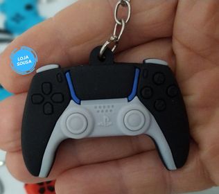 Chaveiro Emborrachado Controle PS5 Preto