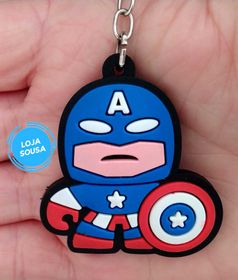 Chaveiro Emborrachado Lego Capitão América