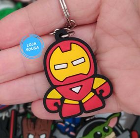 Chaveiro Emborrachado Lego Homem de Ferro