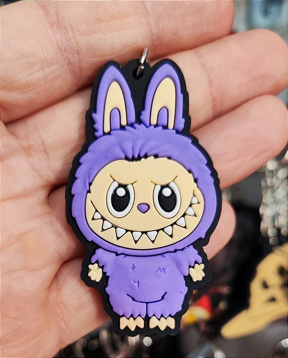 Chaveiro Emborrachado Labubu Roxo