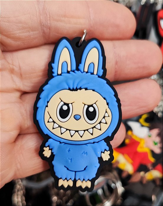 Chaveiro Emborrachado Labubu Azul