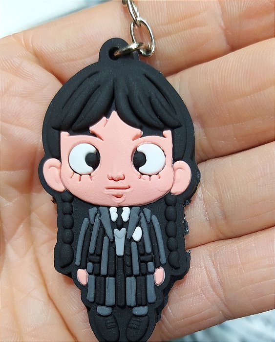 Chaveiro Emborrachado Família Addams Wandinha