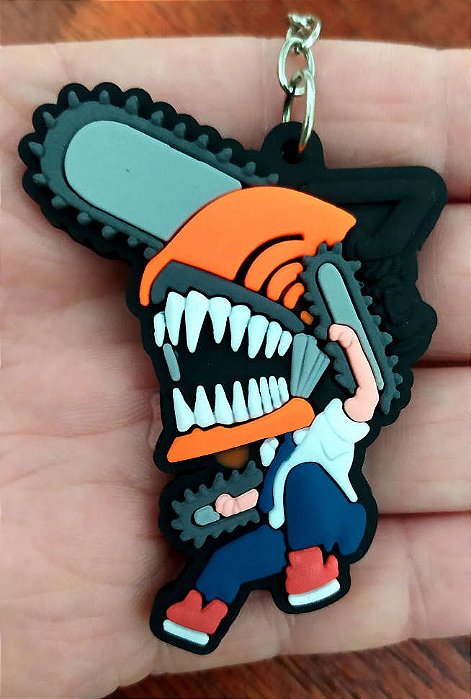 Chaveiro Emborrachado Chainsaw Man Denji