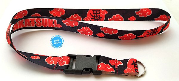 Cordão com Engate Rápido Naruto Akatsuki