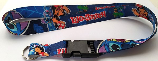 Cordão com Engate Rápido Stitch Azul